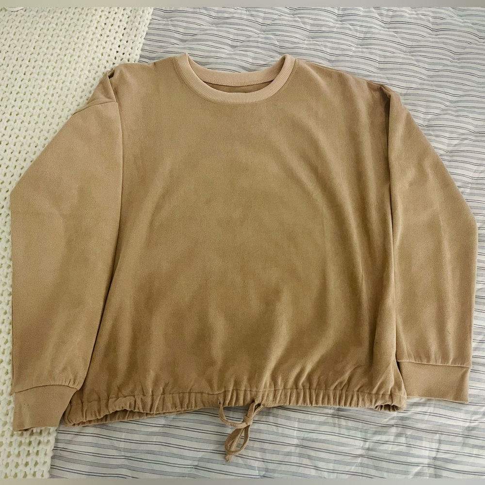 Pink Suede Sweatshirt/Top